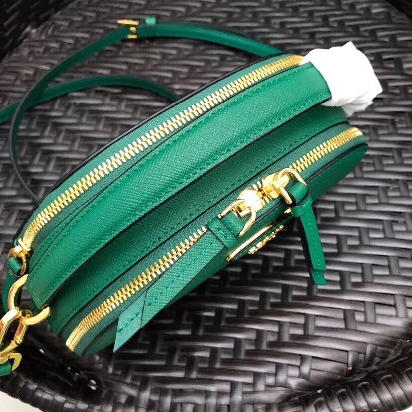 Prada Odette Green Saffiano Leather Bag 591