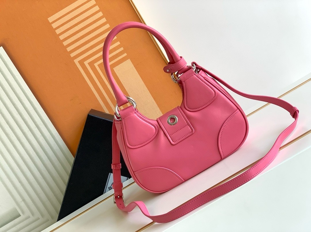 Prada Moon Bag in Pink Padded Nappa Leather 917