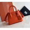 Prada Double Mini Bag In Orange Saffiano Leather 178