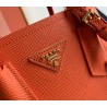 Prada Double Mini Bag In Orange Saffiano Leather 178