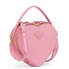 Prada Odette Heart Bag In Pink Saffiano Leather 333