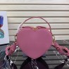 Prada Odette Heart Bag In Pink Saffiano Leather 333