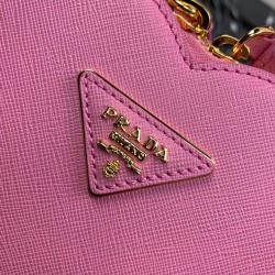 Prada Odette Heart Bag In Pink Saffiano Leather 333