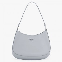 Prada Cleo Shoulder Small Bag In Blue Brushed Leather 352