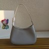 Prada Cleo Shoulder Small Bag In Blue Brushed Leather 352