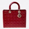 Dior Large Lady Dior Bag In Red Patent Leather 058