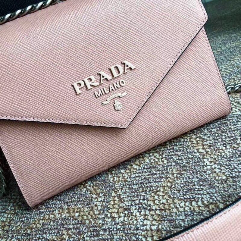 Prada Monochrome Flap Bag In Powder Pink Saffiano Leather 383