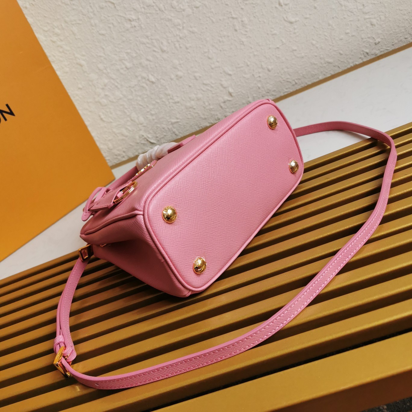 Prada Mini Galleria Bag In Pink Saffiano Leather 399