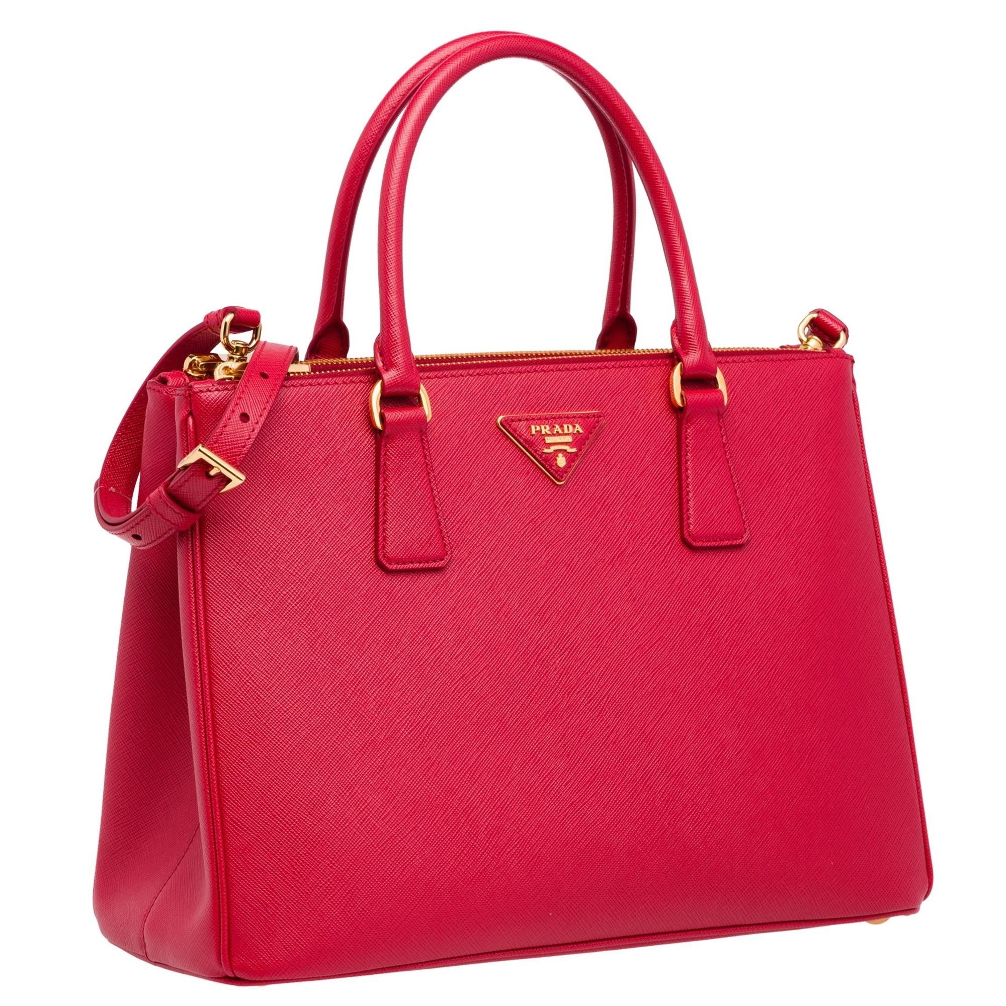 Prada Medium Galleria Bag In Red Saffiano Leather 109