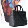 Dior Large Lady Dior Ultra-Matte So Black Bag 095