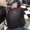 Prada Black Saffiano North South Double Medium Bag 157