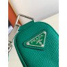 Prada Triangle Shoulder Bag In Green Saffiano Calfskin 472