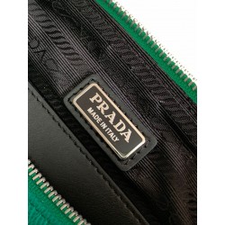 Prada Triangle Shoulder Bag In Green Saffiano Calfskin 472