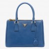 Prada Small Galleria Bag In Blue Saffiano Leather 267