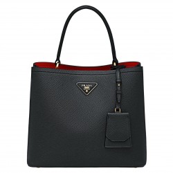 Prada Black Saffiano Leather Double Bag 685