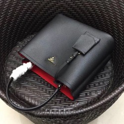 Prada Black Saffiano Leather Double Bag 685