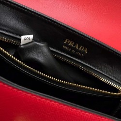 Prada Red Large Sidonie Saffiano Leather Bag 962