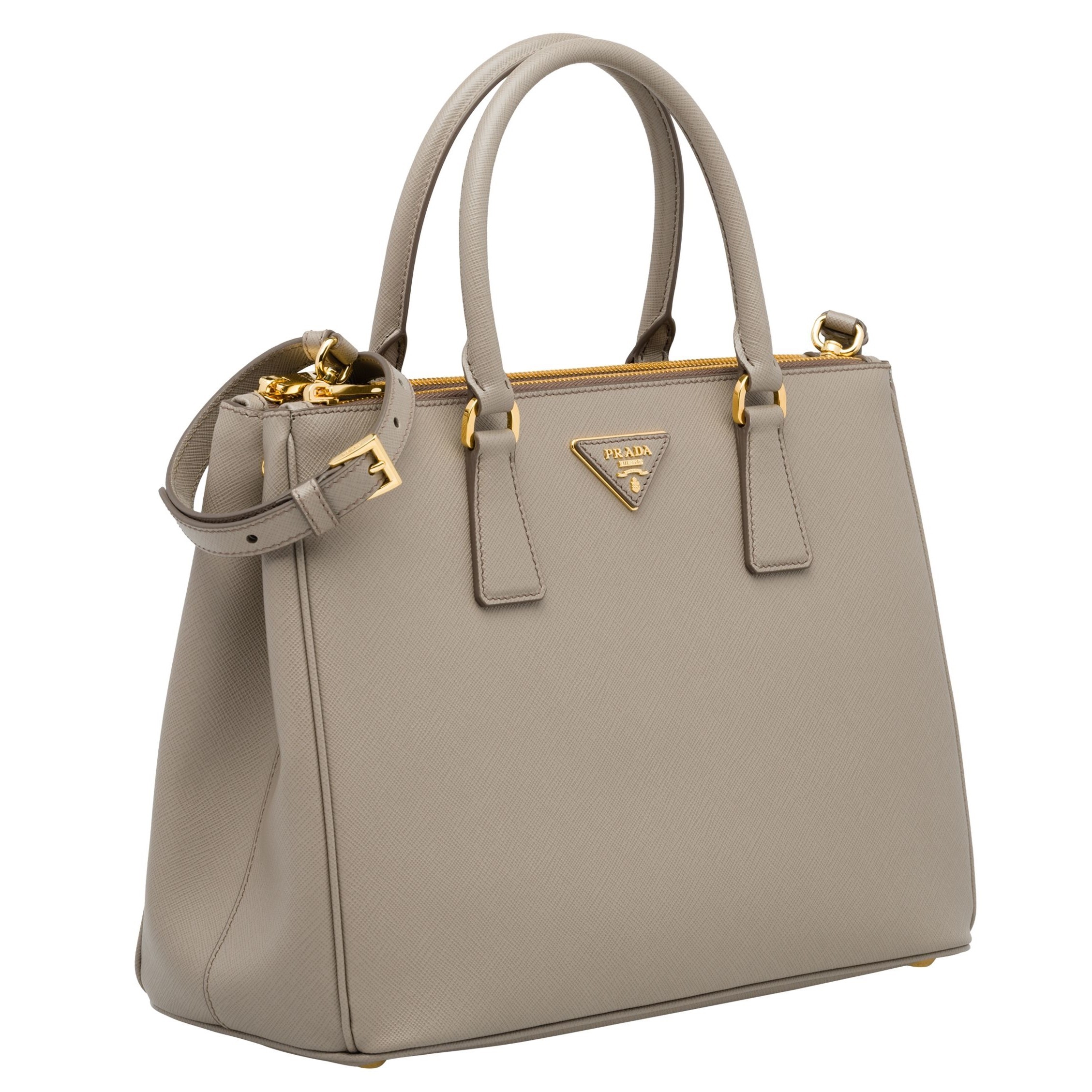 Prada Medium Galleria Bag In Grey Saffiano Leather 796