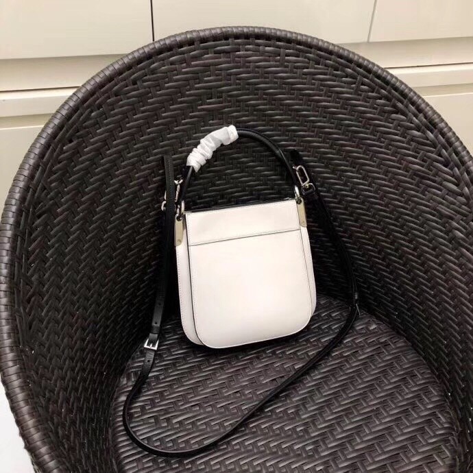 Prada Small Margit Bag In White Calfskin 109