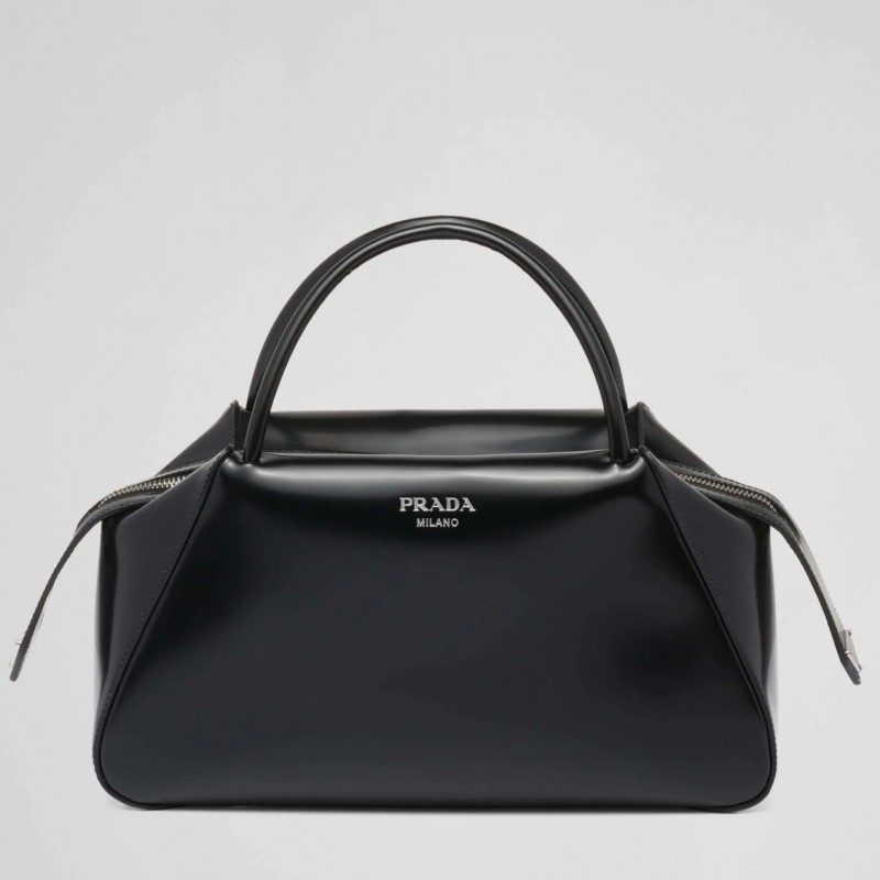 Prada Supernova Medium Handbag In Black Brushed Leather 144