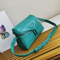 Prada Signaux Bag In Peacock Blue Padded Nappa Leather 995