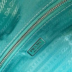 Prada Signaux Bag In Peacock Blue Padded Nappa Leather 995