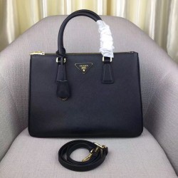 Prada Medium Galleria Bag In Black Saffiano Leather 896