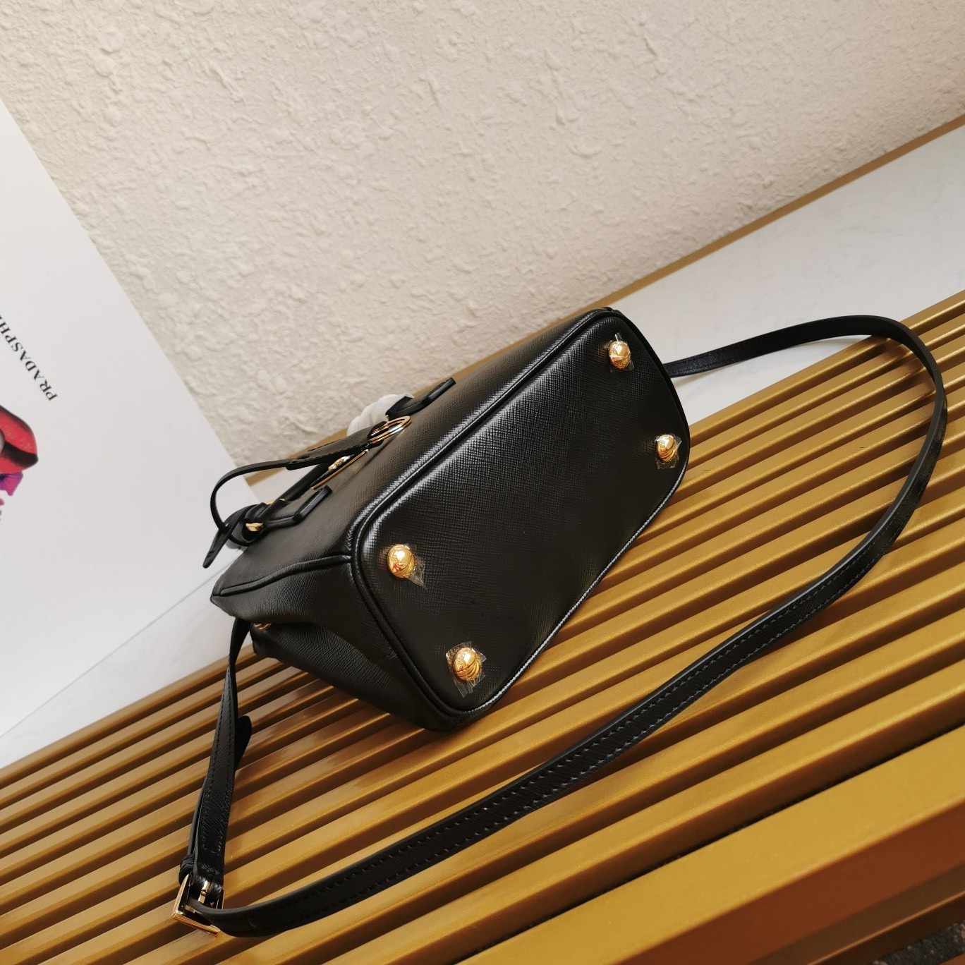 Prada Mini Galleria Bag In Black Saffiano Leather 943