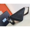 Prada Triangle Shoulder Bag In Black Saffiano Calfskin 667