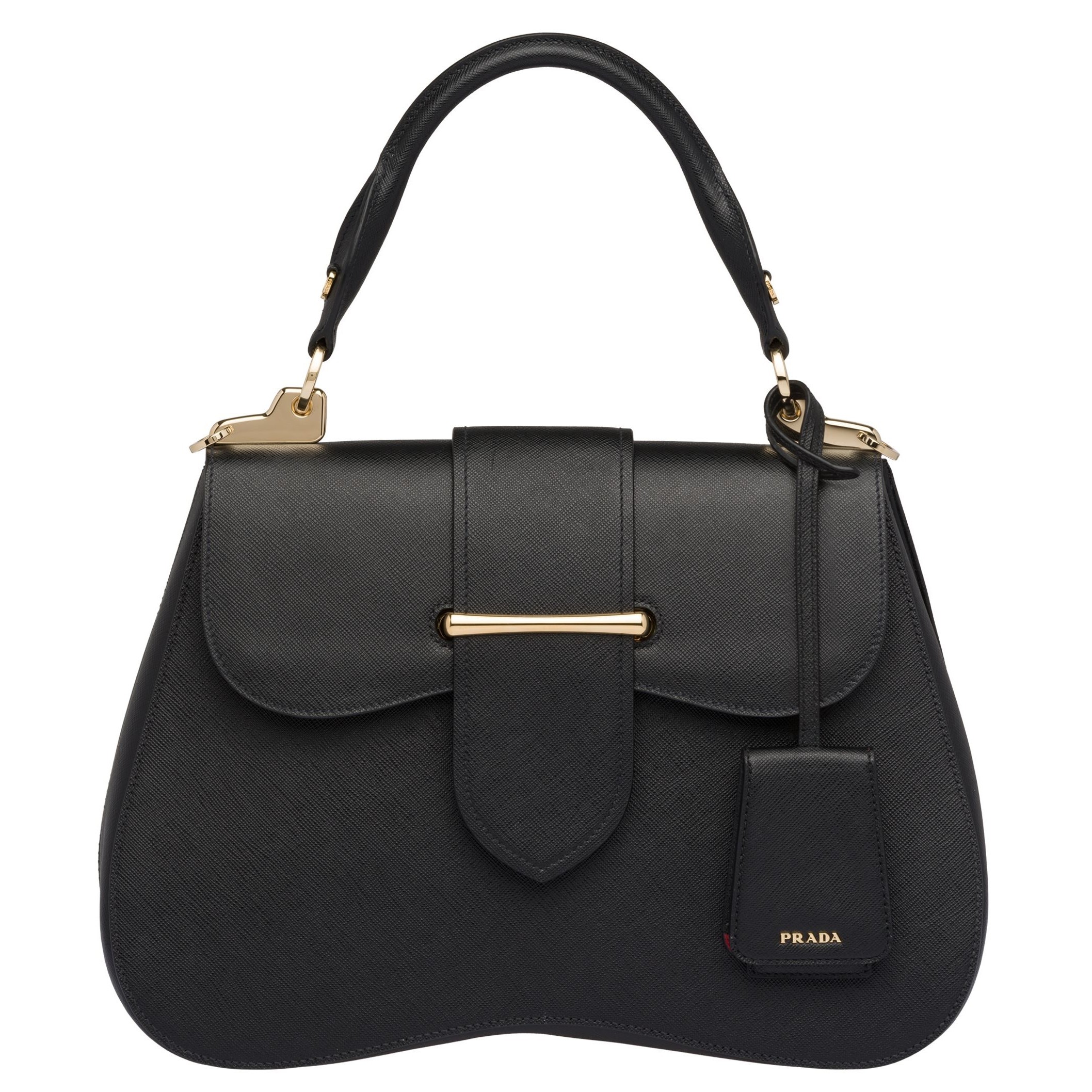 Prada Black Large Sidonie Saffiano Leather Bag 699