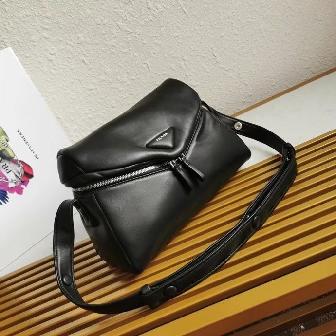 Prada Signaux Bag In Black Padded Nappa Leather  301