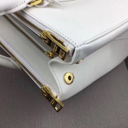 Prada Medium Galleria Bag In White Saffiano Leather 241