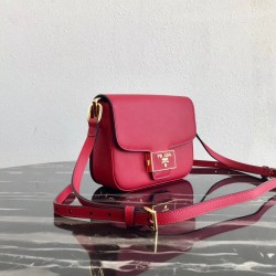 Prada Embleme Bag In Red Saffiano Leather  266