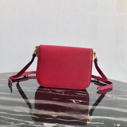 Prada Embleme Bag In Red Saffiano Leather  266