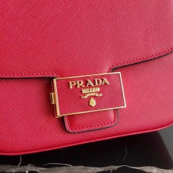 Prada Embleme Bag In Red Saffiano Leather  266