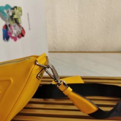 Prada Triangle Shoulder Bag In Yellow Leather 228