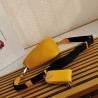 Prada Triangle Shoulder Bag In Yellow Leather 228