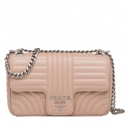 Prada Diagramme Flap Bag In Nude Calfskin 636