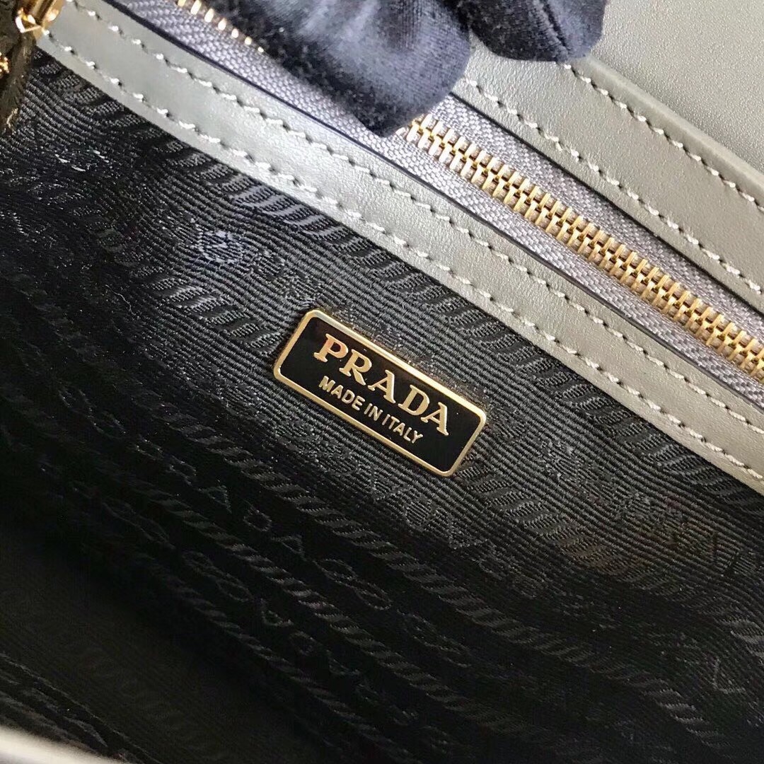 Prada Embleme Bag In Grey Saffiano Leather  829