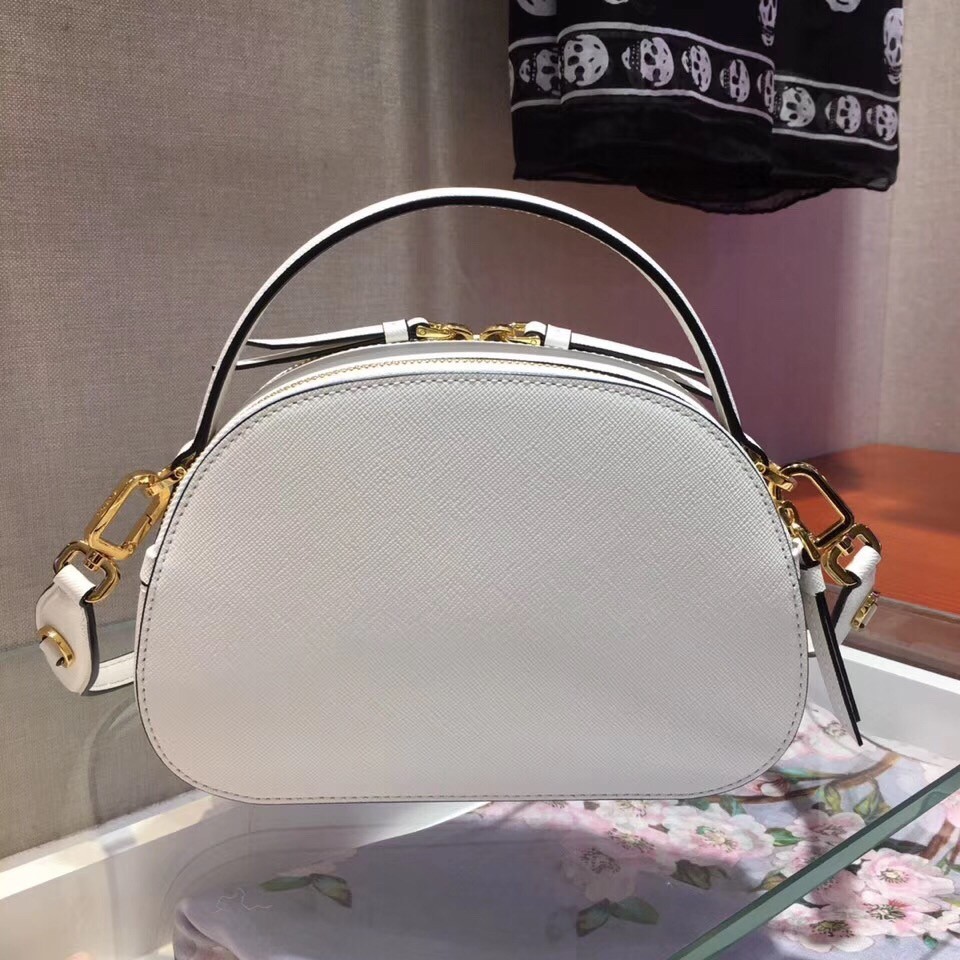 Prada Odette White Saffiano Leather Bag 960