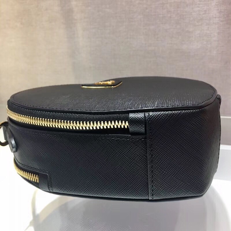 Prada Odette Heart Bag In Black Saffiano Leather 985