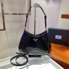 Prada Cleo Large Shoulder Bag In Black Brushed Leather  958