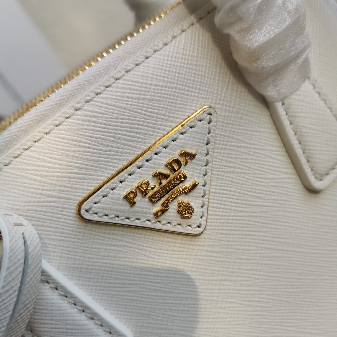 Prada Mini Galleria Bag In White Saffiano Leather 618