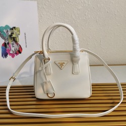 Prada Mini Galleria Bag In White Saffiano Leather 618