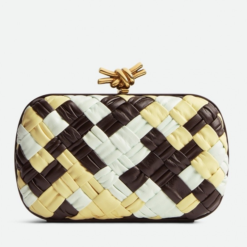 Bottega Veneta Knot Minaudiere Clutch In Multicolour Intrecciato Lambskin 043