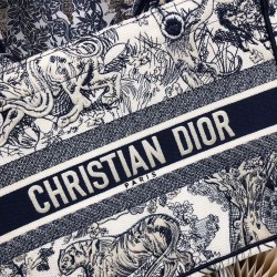 Dior Small Book Tote In Blue Toile De Jouy Canvas 139