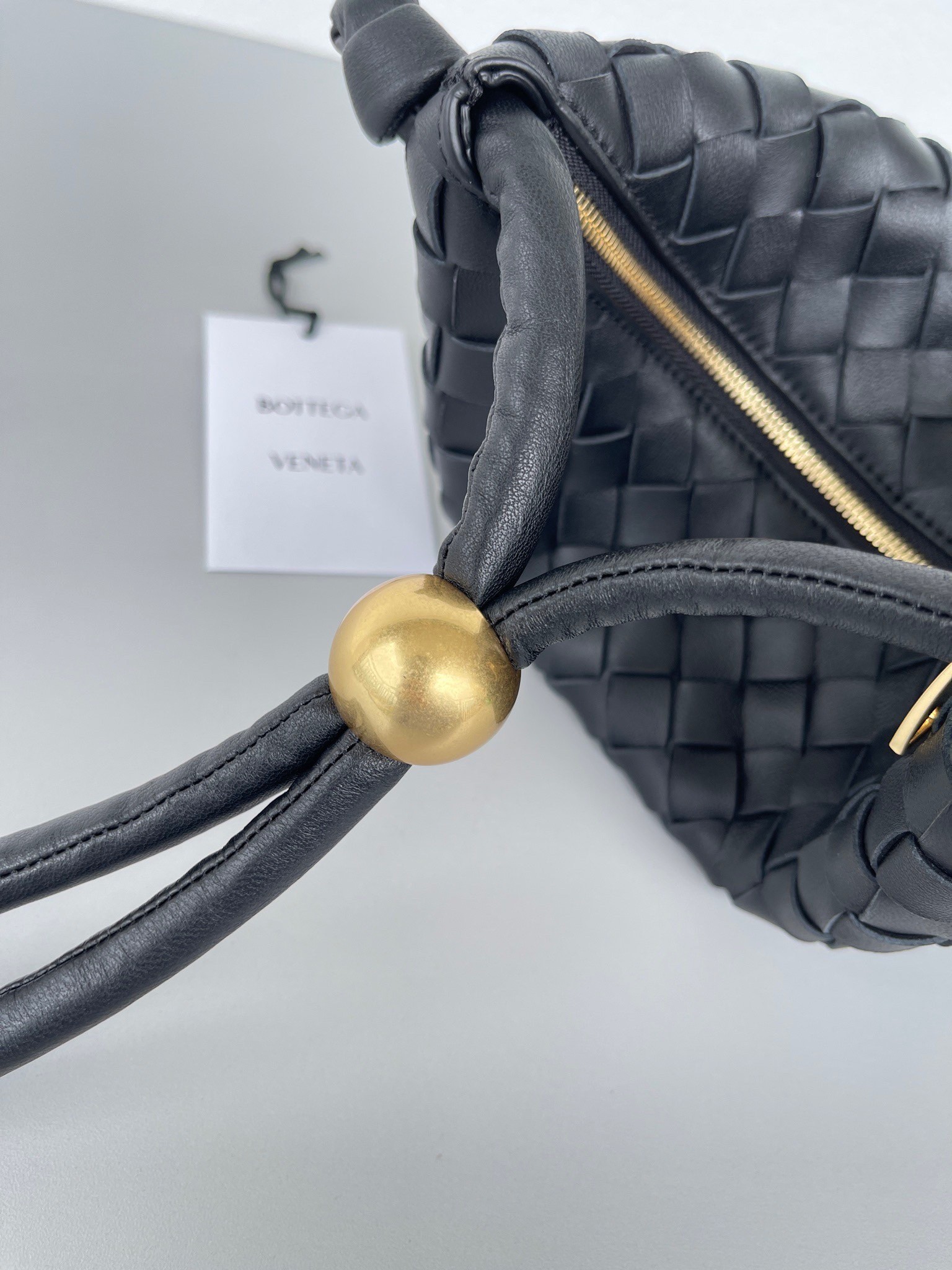 Bottega Veneta Turn Bag In Black Intrecciato Lambskin 763