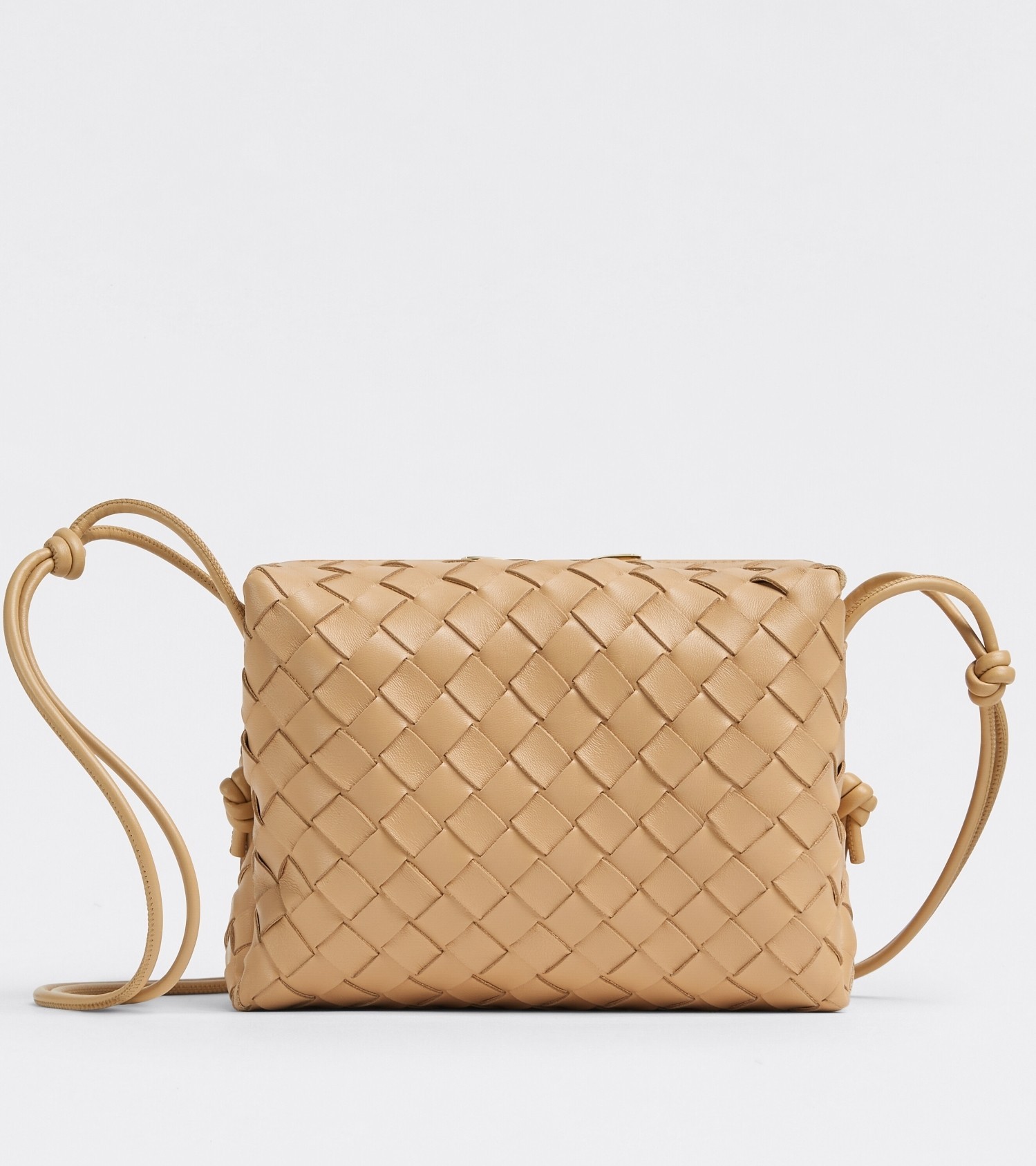 Bottega Veneta Small Loop Bag In Beige Intrecciato Lambskin 787