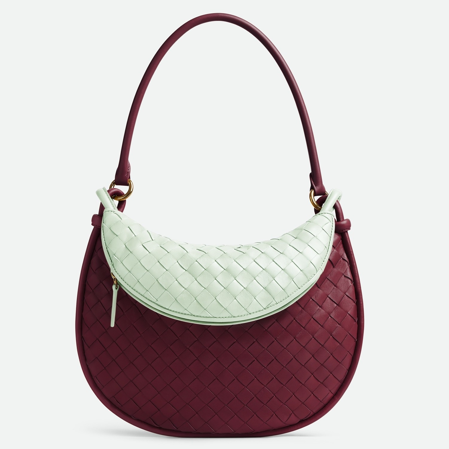 Bottega Veneta Gemelli Medium Bag in Barolo/Glacier Intrecciato Lambskin 310