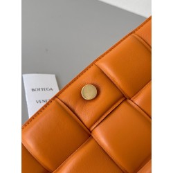 Bottega Veneta Padded Cassette Bag In Orange Lambskin 621